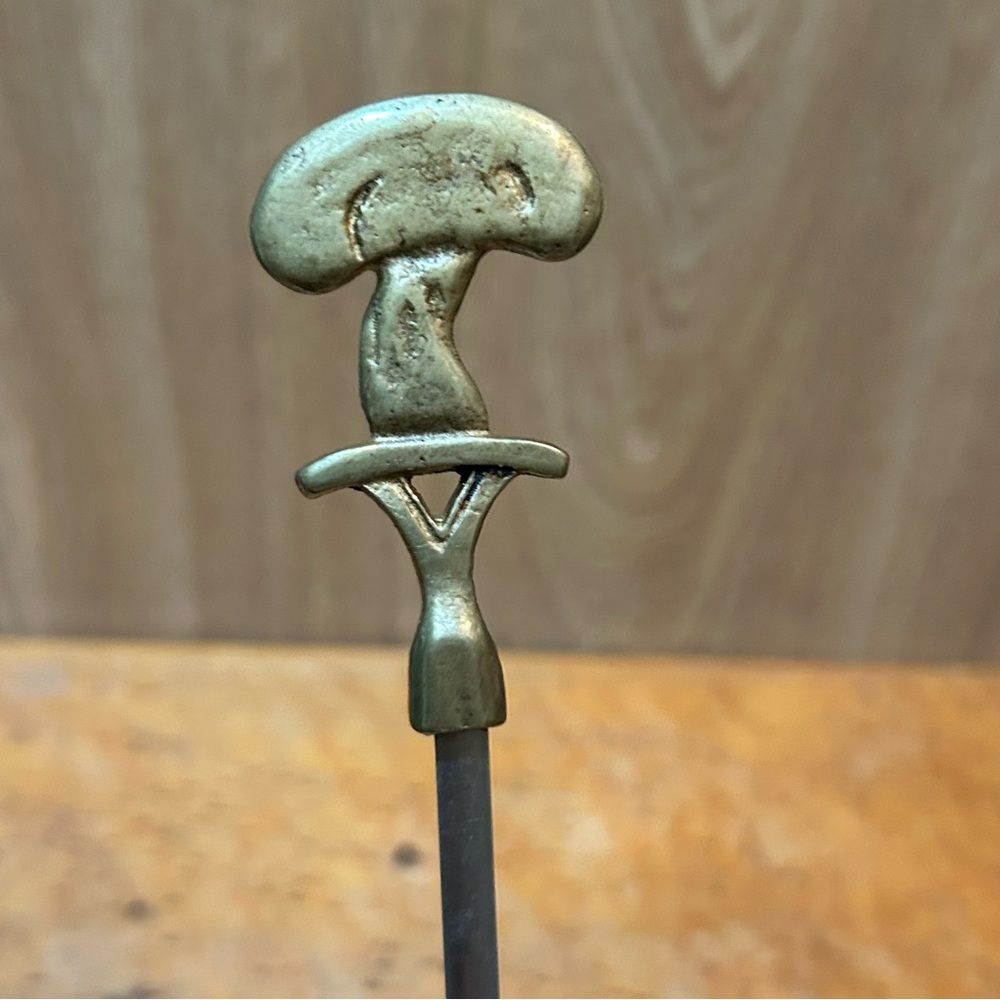 Vtg Mushroom Top BBQ Grill Shish Kabob Skewer Ornate Brass Top Williams Sonoma
